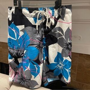 BU:  Billabong Board Shorts Mens Size 31 Blue White Black Comb Bottle opener